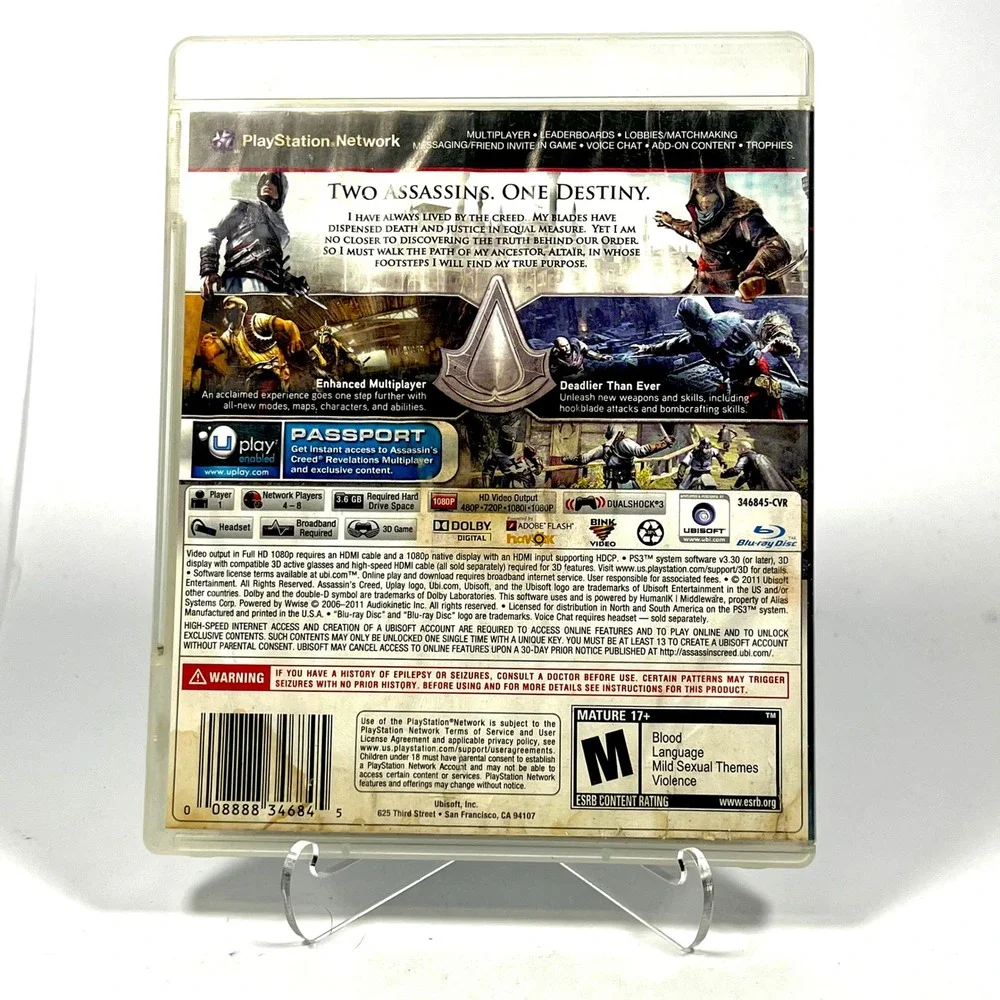 Assassin's Creed Revelations PS3 PlayStation 3 Black Label Complete CIB Tested